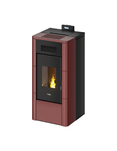 Termostufa a Pellet Idro Maiolica Rosso | Cadel River 23 Termostufe a Pellet