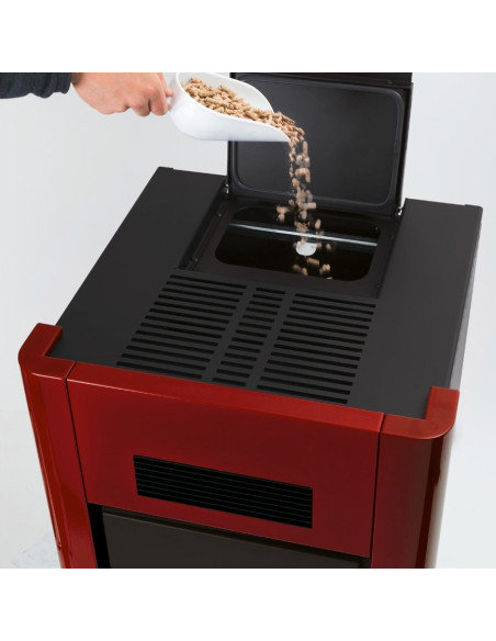 Termostufa a Pellet Idro Metallo Rosso | Cadel Prince 16 Termostufe a Pellet