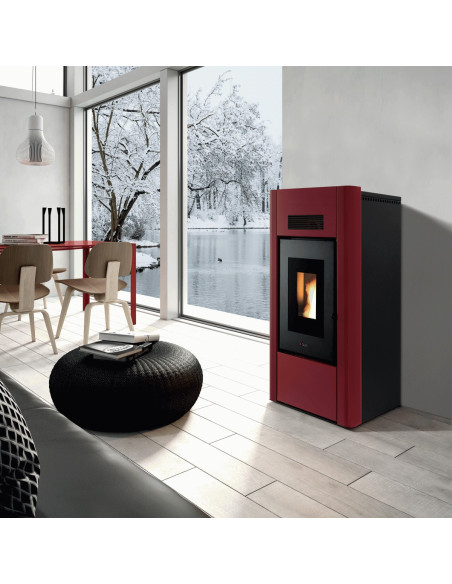 Termostufa a Pellet Idro Metallo Rosso | Cadel Prince 16 Termostufe a Pellet