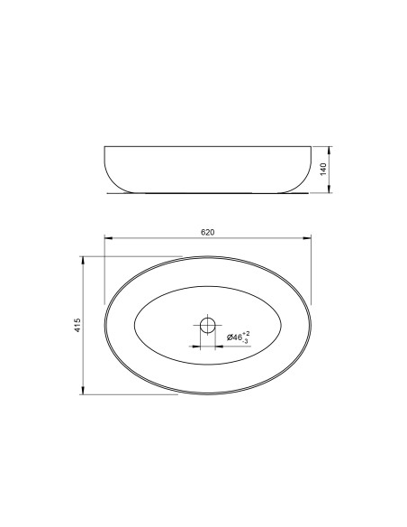 Lavabo Appoggio 61.41 | Mammoliti Aostha Appoggio