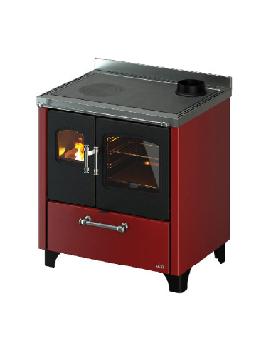 Cucina a Legna 7,5 kW Rosso Ventilata A+ | Cadel Smart 80S Cucine a Legna