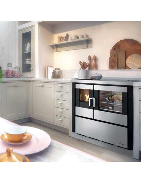Cucina a Legna 7,5 kW Antracite Ventilata A+ | Cadel Kook 80 Cucine a Legna