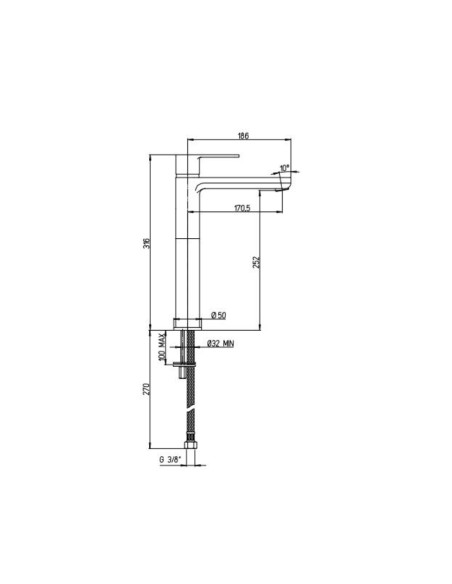Miscelatore Lavabo Alto | Jacuzzi Rubinetteria Eolo Rubinetteria Lavabo Bagno