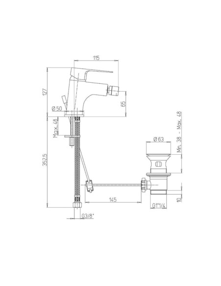 Miscelatore Bidet con Scarico 11/4  |  Jacuzzi Rubinetteria Sveva Rubinetteria Bidet Bagno