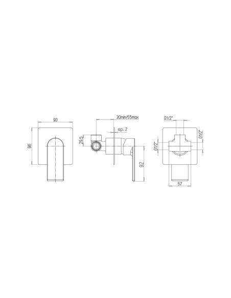 Miscelatore Doccia Incasso | Jacuzzi Rubinetteria Twilight Miscelatore Doccia