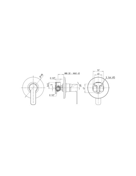 Miscelatore Incasso Doccia | Jacuzzi Rubinetteria Eolo Miscelatore Doccia