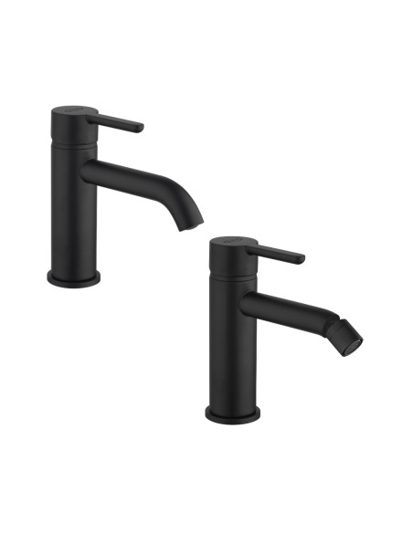 Set Miscelatore Lavabo e Bidet Nero Opaco | Jacuzzi Rubinetteria Sunset Yo Set Rubinetteria Bagno