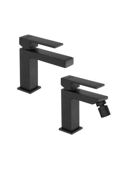 Set Miscelatore Lavabo e Bidet Nero Opaco | Jacuzzi Rubinetteria Twinkle Yo Set Rubinetteria Bagno