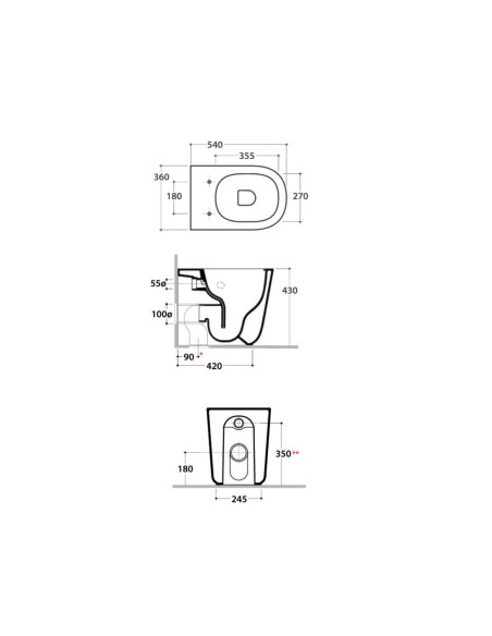 Vaso Filomuro Senza Brida Cleanstorm® Multi | Globo Lalita 54.36 Vaso