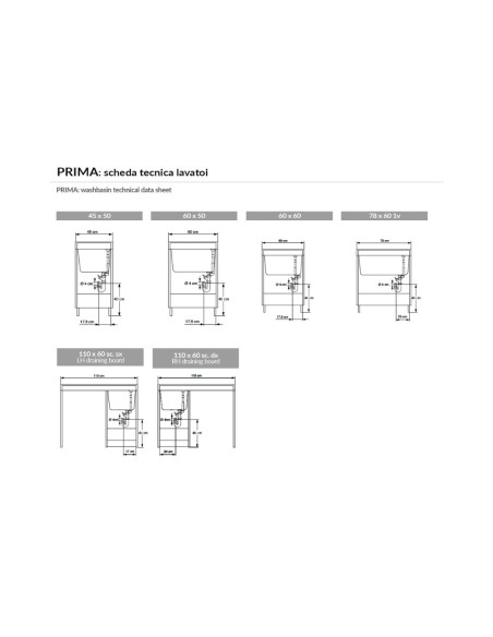 Mobile Lavatoio Due Ante Bianco 45x50 cm 95.5h cm Asse In Termoplastico | Geromin Prima Mobili Lavatoio