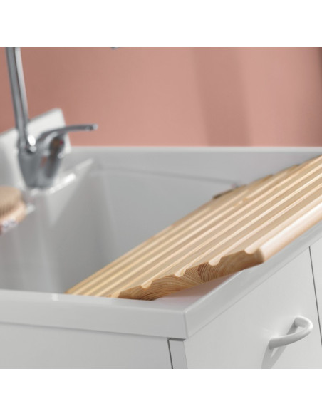 Mobile Lavatoio Due Ante Bianco 60x50 cm 95.5h cm Asse In Termoplastico | Geromin Prima Mobili Lavatoio