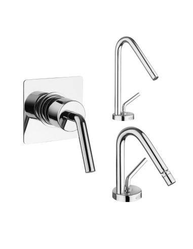 Set Miscelatore Lavabo - Bidet - Incasso Doccia | Jacuzzi Rubinetteria Lumos Set Rubinetteria Bagno