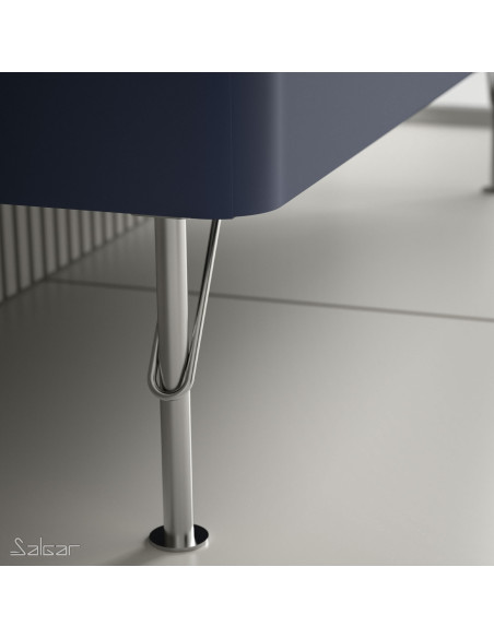 Mobile da Bagno Sospeso 90 cm con Piedini - Lavabo Incluso Cromo Blue Fog | Uniiq Mobili Sospesi