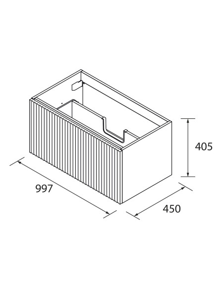 Mobile da Bagno Sospeso Cannettato 100 cm Lavabo Incluso Rovere Africa | Salgar Biba Mobili Sospesi