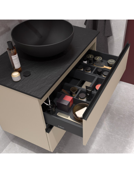 Mobile da Bagno Sospeso 140 cm Macchiato con Top Incluso Bianco Opaco | Salgar Spirit Mobili Sospesi