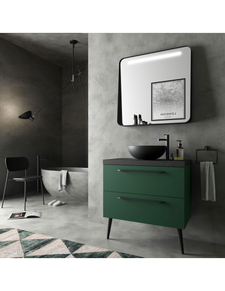 Lavabo Appoggio Nero Opaco 38.38 | Lokum Appoggio