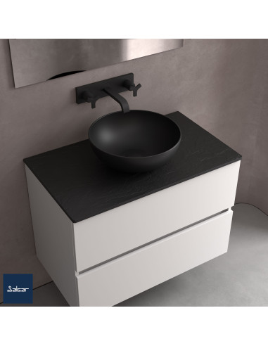 Lavabo Appoggio Nero Opaco 38.38 | Lokum Appoggio