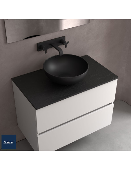 Lavabo Appoggio Nero Opaco 38.38 | Lokum Appoggio