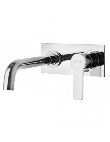 Miscelatore Lavabo a Parete con Piastra | Jacuzzi Rubinetteria Eolo Rubinetteria Lavabo Bagno