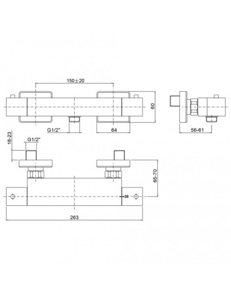 Miscelatore Doccia Esterno Termostatico | Jacuzzi Rubinetteria Twinkle Miscelatore Doccia