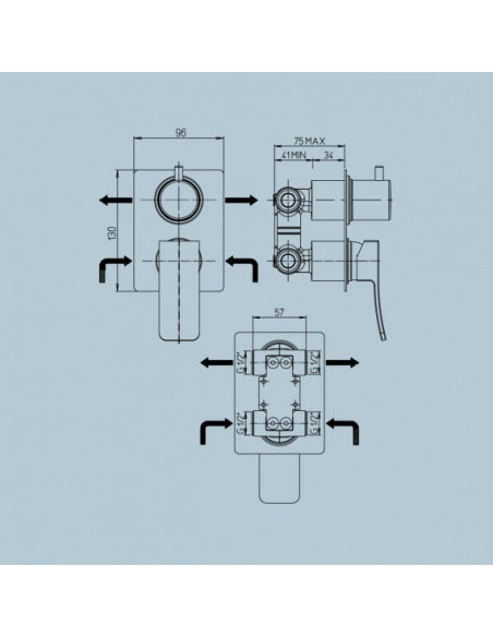 Miscelatore Doccia Incasso Due Uscite |  Jacuzzi Rubinetteria Tank Miscelatore Doccia