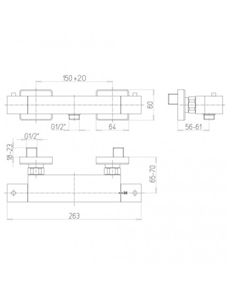 Miscelatore Doccia Esterno Termostatico Nero Opaco | Jacuzzi Rubinetteria Twinkle Yo Miscelatore Doccia