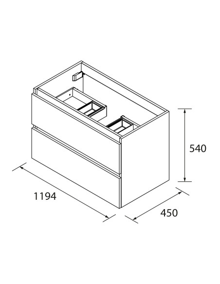 Mobile da Bagno Sospeso 120 cm Lavabo ad Una Vasca Incluso Macchiato | Salgar Spirit Mobili Sospesi