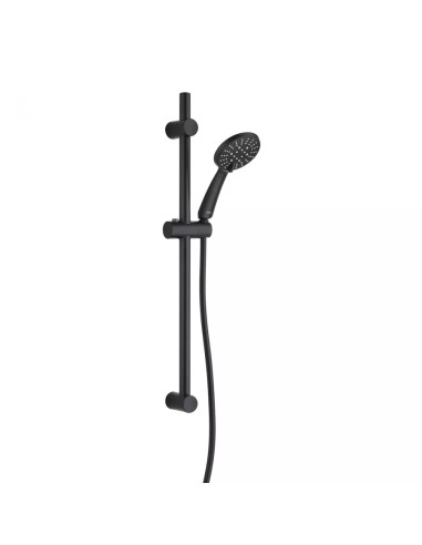 Set Saliscendi Doccia con Portasapone 3 Getti Nero Opaco | Jacuzzi Rubinetteria Zeus Yo Saliscendi