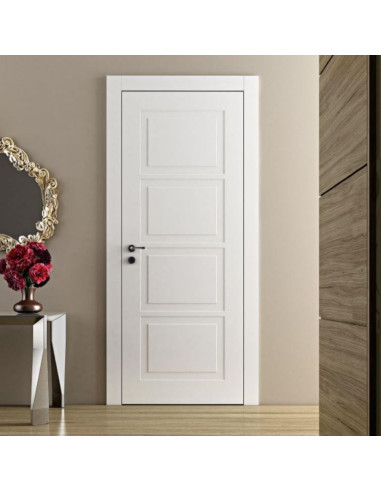 Porta Battente Laccato Latte L 80 X H 2,10 | Pail Luna Berlino Porte Per Interno