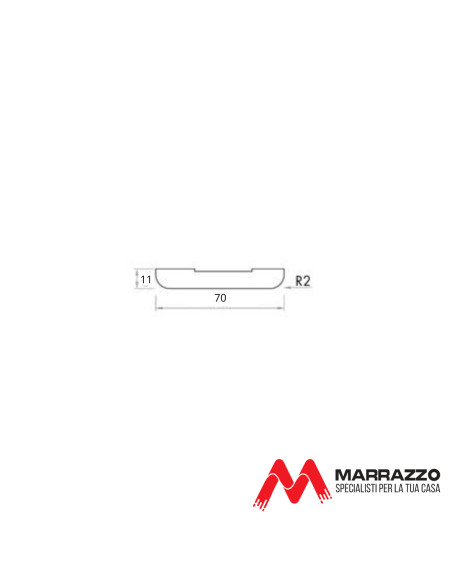Coprifilo Telescopico Piatto Rivestito Palissandro White 2250 x 70 mm Spessore 11 mm