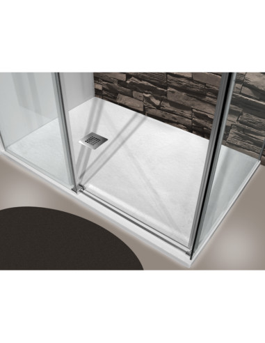 Piatto Doccia 70x90 Effetto Pietra Antiscivolo Bianco H 2,8 | Mammoliti Grivola Piatti Doccia Rettangolari