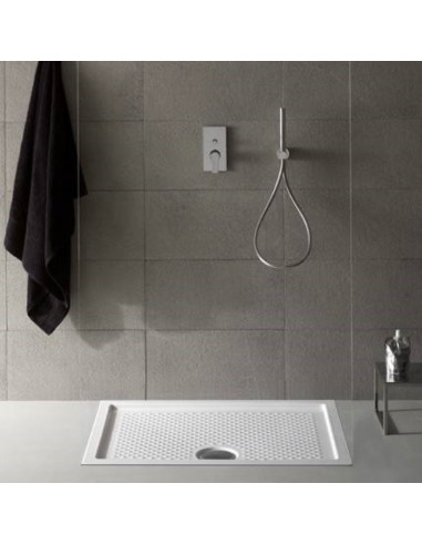 Piatto Doccia 80x120 Ceramica Antiscivolo Bianco Lucido H 6,5 cm | Globo Docciaviva Piatti Doccia Rettangolari