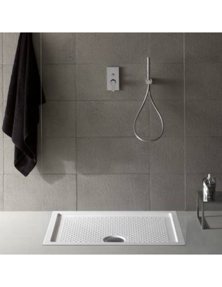 Piatto Doccia 80x120 Ceramica Antiscivolo Bianco Lucido H 6,5 cm | Globo Docciaviva Piatti Doccia Rettangolari