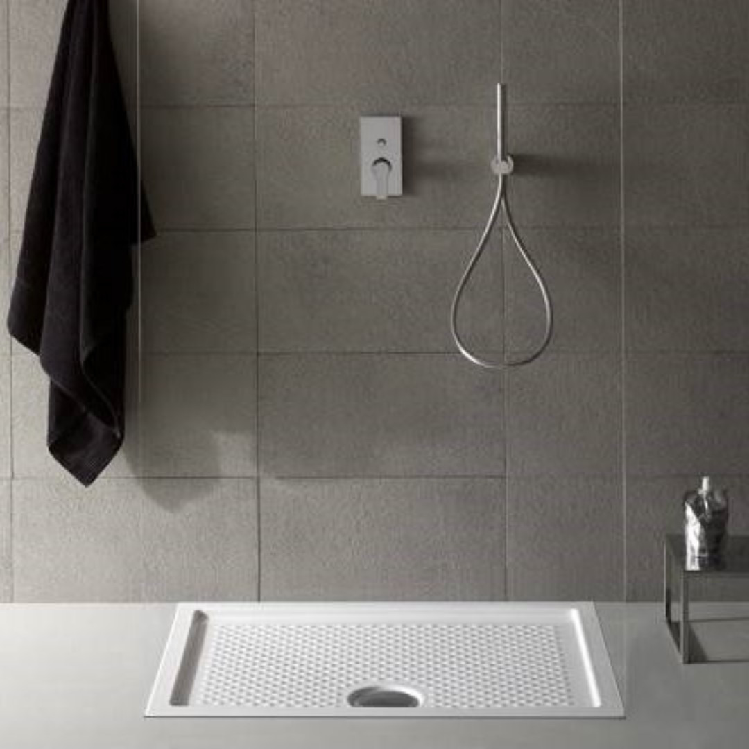 Piatto Doccia 80x120 Ceramica Antiscivolo Bianco Lucido H 6,5 cm | Globo Docciaviva