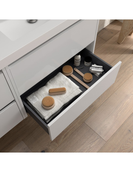 Mobile da Bagno Sospeso 60 cm Lavabo Incluso Bianco Lucido | Salgar Noja Mobili Sospesi