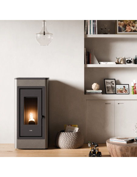 Stufa a Pellet Ventilata Canalizzata Wi-Fi Rosso | Cadel Kobe 11 Air Plus Stufe a Pellet
