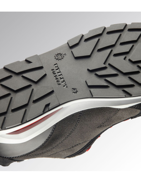 Scarpa Antinfortunistica S3S Grigio Asfalto/Rosso | Diadora Run Net Airbox Low Scarpe da Lavoro
