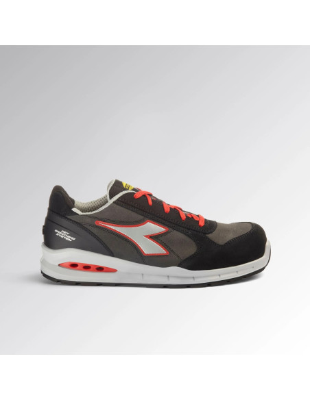Scarpa Antinfortunistica S3S Grigio Asfalto/Rosso | Diadora Run Net Airbox Low Scarpe da Lavoro
