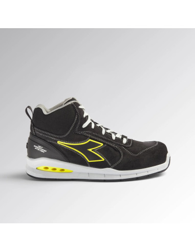 Scarpa Antinfortunistica S3S Nero/Giallo | Diadora Run Net Airbox Mid Scarpe da Lavoro
