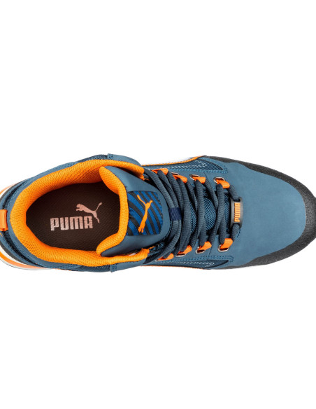 Scarpa Antinfortunistica S3 HRO SRC Blu/Arancio | Puma Safety Crosstwist Mid Scarpe da Lavoro