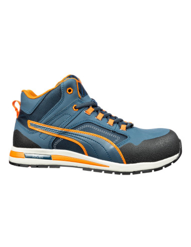 Scarpa Antinfortunistica S3 HRO SRC Blu/Arancio | Puma Safety Crosstwist Mid Scarpe da Lavoro