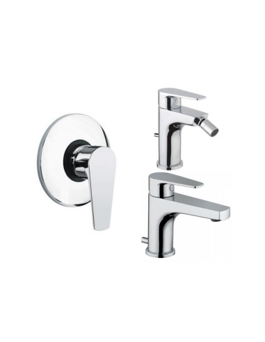 Set Miscelatore Lavabo - Bidet - Incasso Doccia | Bongio Pi 7 Set Rubinetteria Bagno