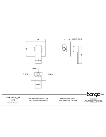 Miscelatore Doccia Incasso | Bongio Line Miscelatore Doccia