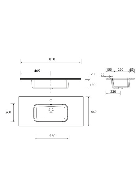 Mobile da Bagno Sospeso 80 cm Lavabo Incluso Noce Maya | Salgar Noja Mobili Sospesi