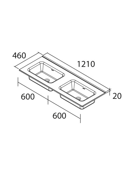 Doppio Mobile da Bagno Sospeso 120 cm Lavabo Incluso Nero Opaco | Salgar Noja Mobili Sospesi
