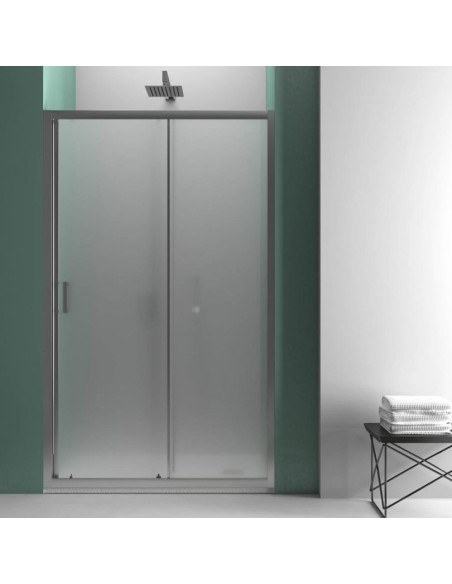Porta Doccia da 100 cm In Cristallo Temperato 6 mm Opaco 190h cm | New Fast Nicchia
