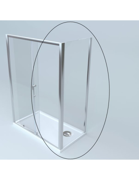 Pannello Fisso 80 cm Per Box Doccia Cristallo Temperato Opaco 6 mm 190h cm| New Vertigo Angolare