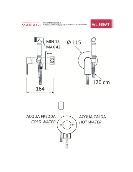 Set Bidet Incasso con Miscelatore Cromo | Mariani Rubinetterie Artic Set Doccia