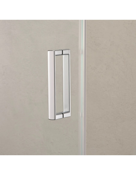 Box Doccia Circolare Scorrevole 90x90 cm in Cristallo Temperato 6 mm Trasparente 190h | New Vertigo Angolare