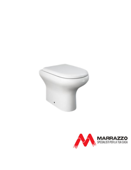 Coppia Sanitari Filomuro Vaso e Bidet  a Terra + Coprivaso Tradizionale | Rak Compact 51.37 Coppia Sanitari